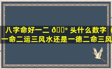 八字命好一二 💮 头什么数字（一命二运三风水还是一德二命三风水）